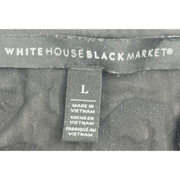 White House Black Market Womens Animal Print Blouse Large semi sheer velvet - Picture 3 of 5